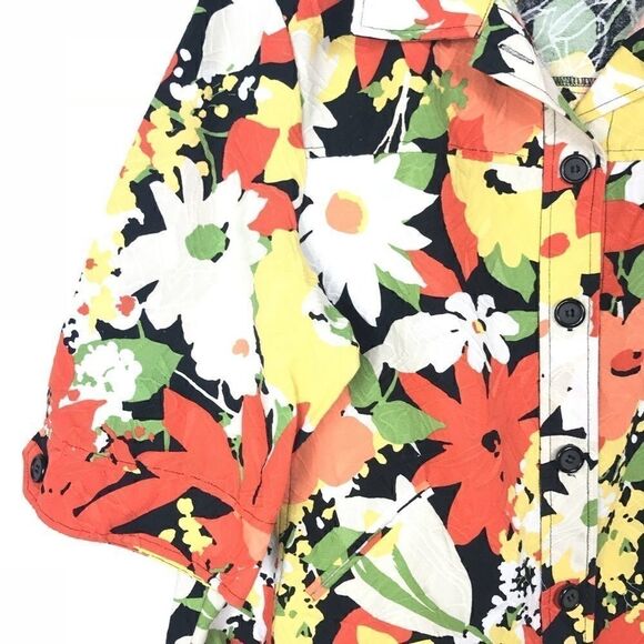 DressBarn Floral Print ButtonUp HalfSleeve Jacket - Picture 3 of 6